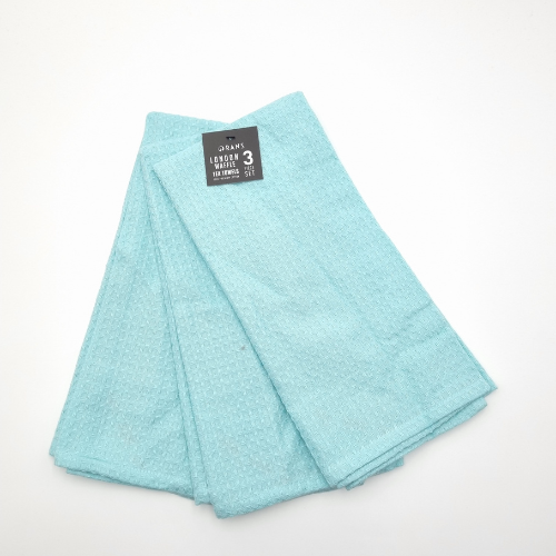 RANS London Waffle Tea towels | Island Paradise Blue | Set of 3