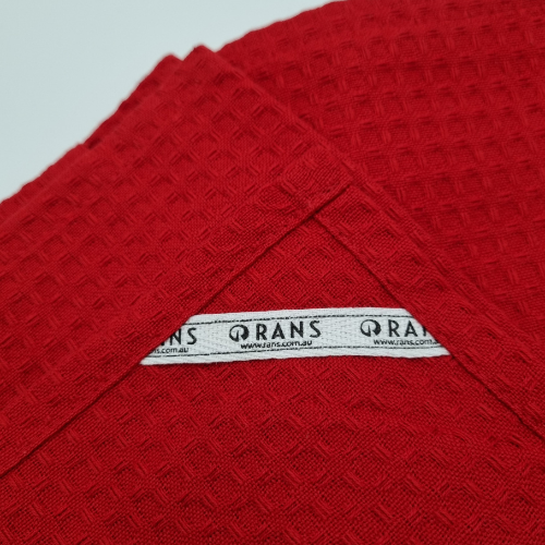 RANS London Waffle Tea towels | Red | Set of 3