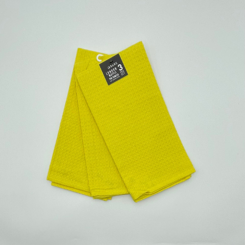 RANS London Waffle Tea towels | Yellow | Set of 3