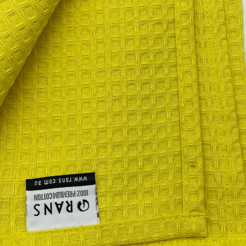 RANS London Waffle Tea towels | Yellow | Set of 3