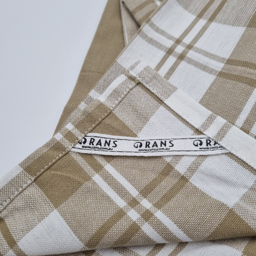 RANS Madrid Stripe & Check Tea Towels | 3 piece set | Taupe