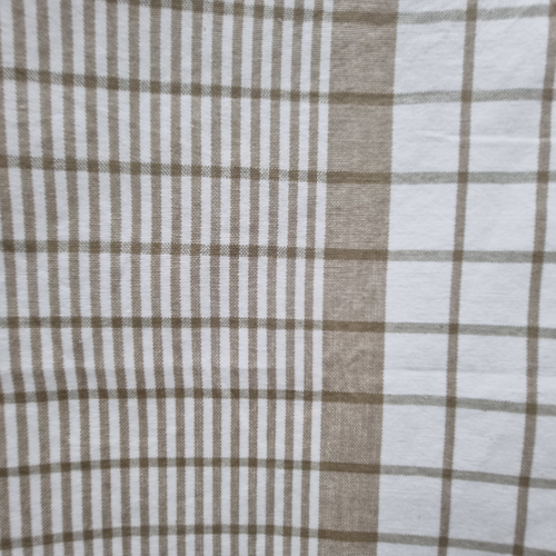 Rans Milan Tea Towels Check & Stripe Designs | 5 Piece Sets | TAUPE