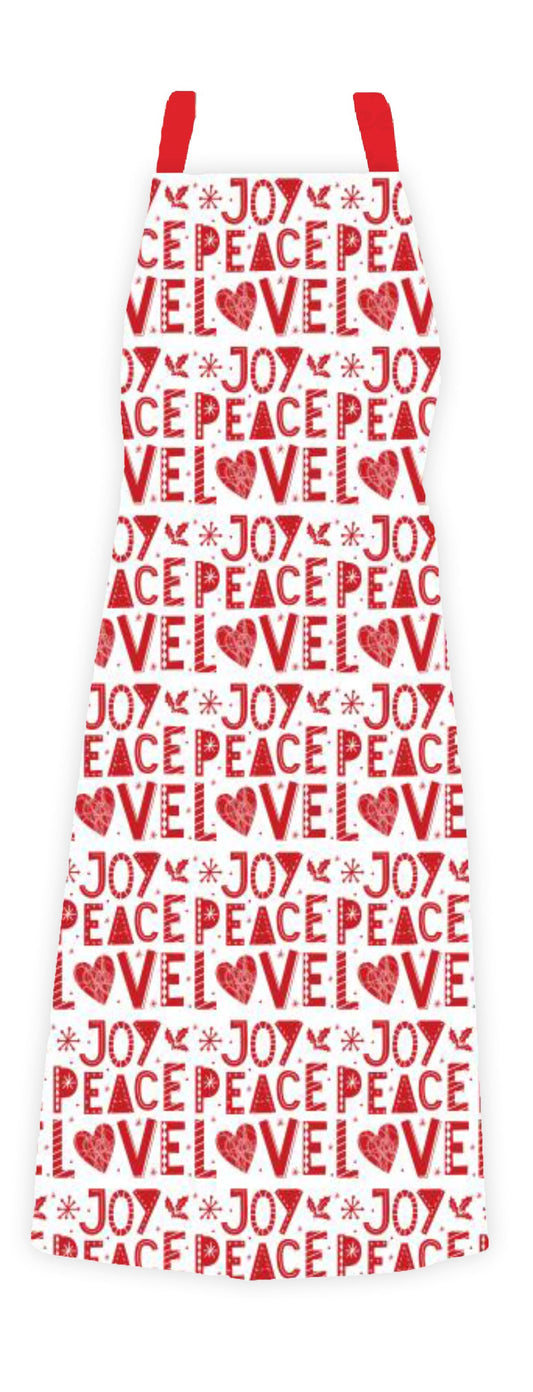 Rans Christmas Love Peace Joy Aprons With Pocket 100% Cotton 50x70cm