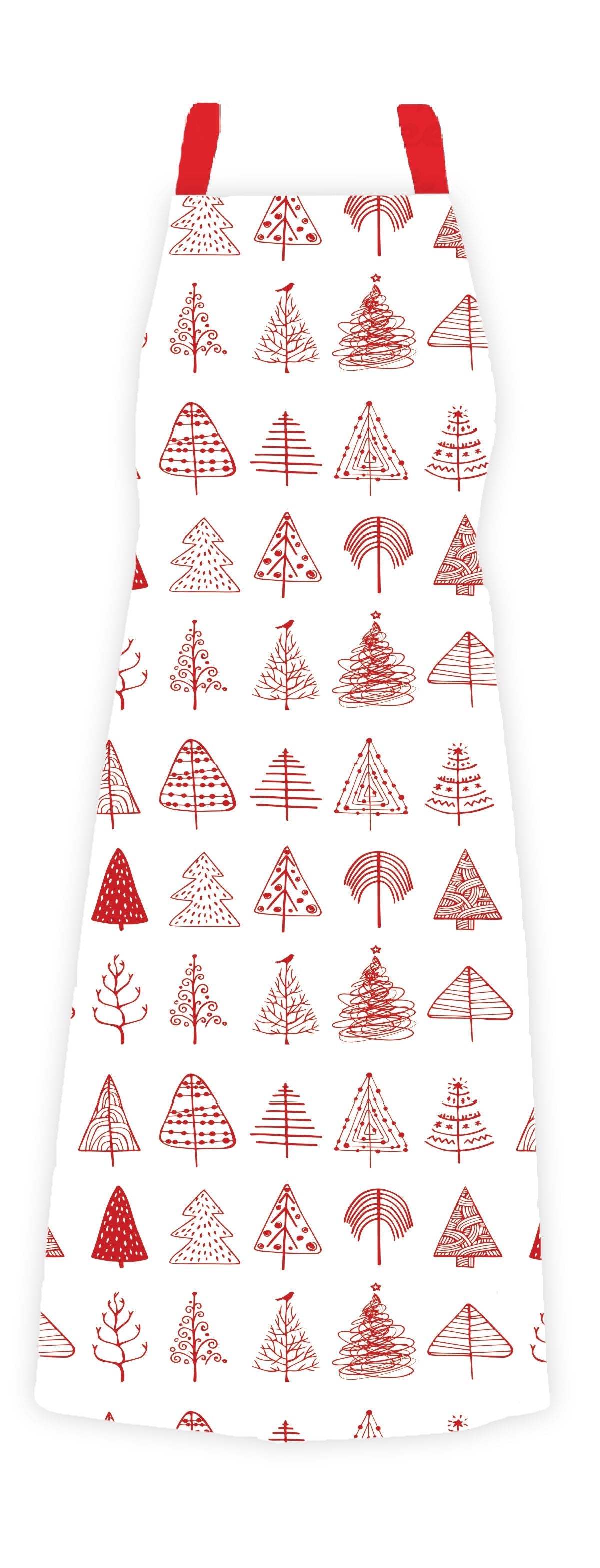 Christmas Tree Apron With Pocket - 70 cm x 90 cm.