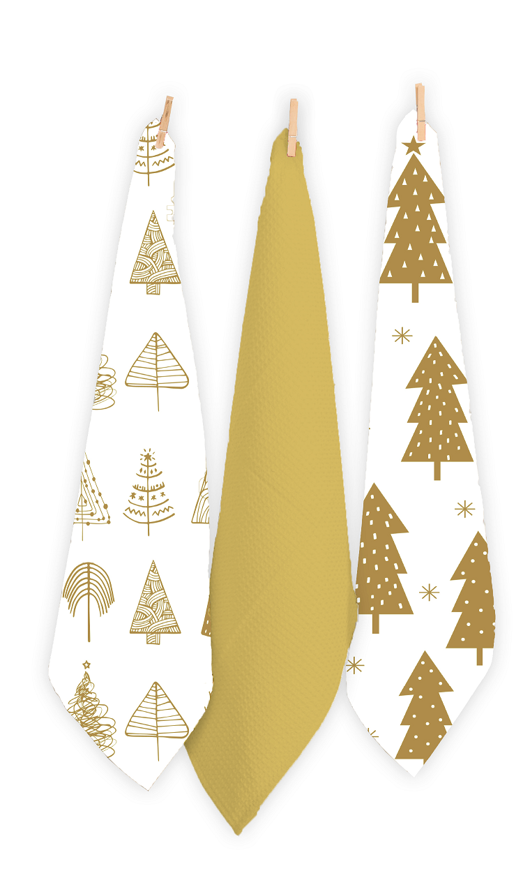 Christmas Tree Tea Towels - Set Of 3.
