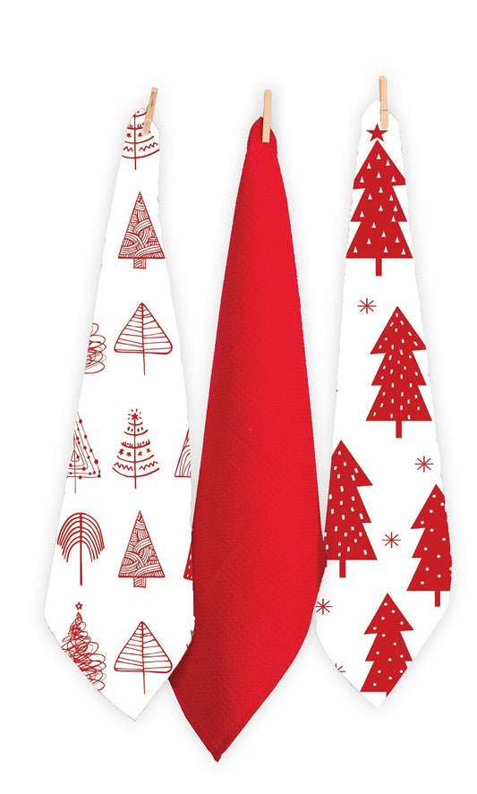 Christmas Tree Tea Towels - Set Of 3.