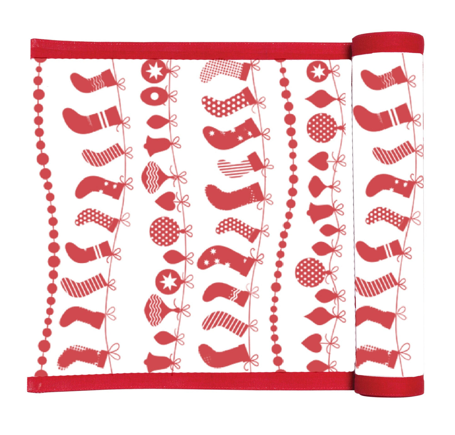 Christmas Santa Socks Table Runners - 33 x 180.