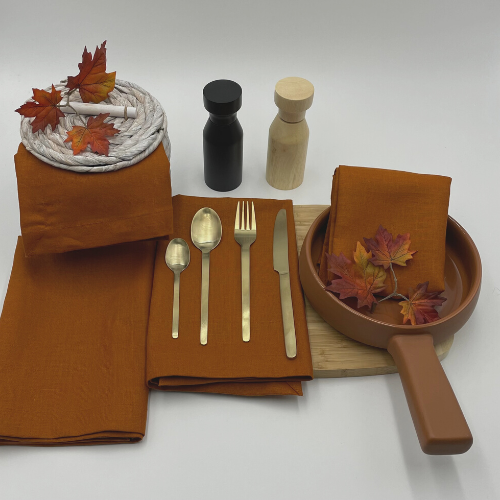 Jenny Mclean Venice Pure Linen Napkins - Set of 4 | Terracotta