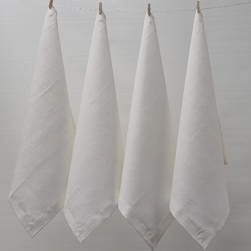 Jenny Mclean Venice Pure Linen Napkins -Set of 4 | White
