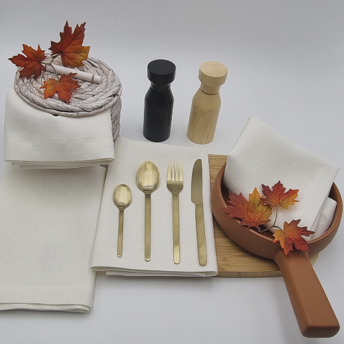Jenny Mclean Venice Pure Linen Napkins -Set of 4 | White