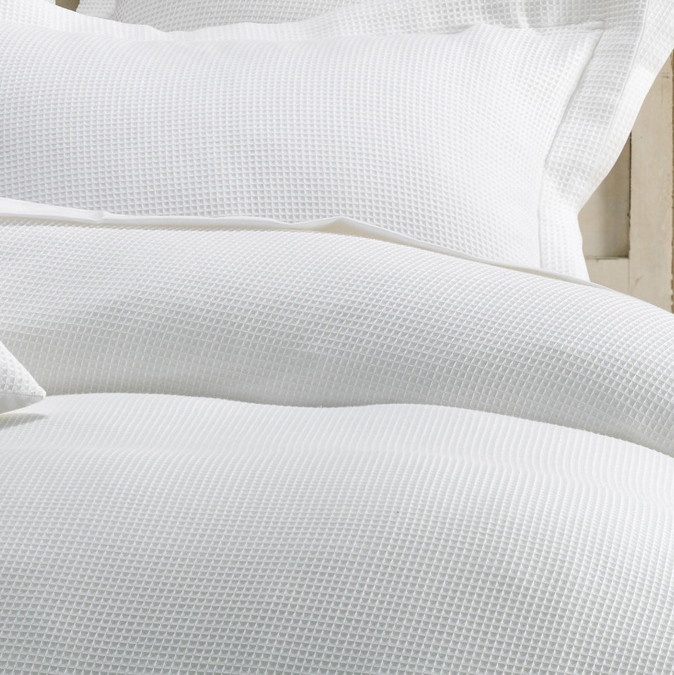 Paris Waffle Quilt Cover Sets White