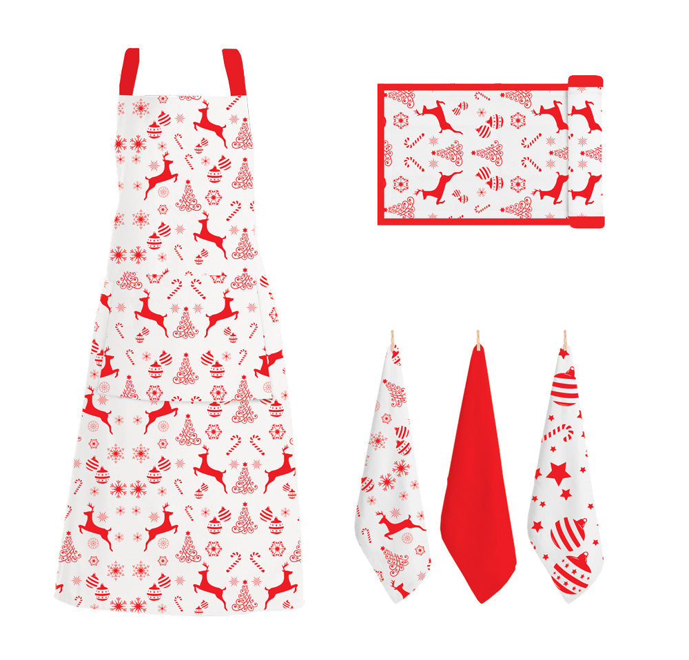 Rans Christmas Reindeer Aprons With Pocket 50x70cm