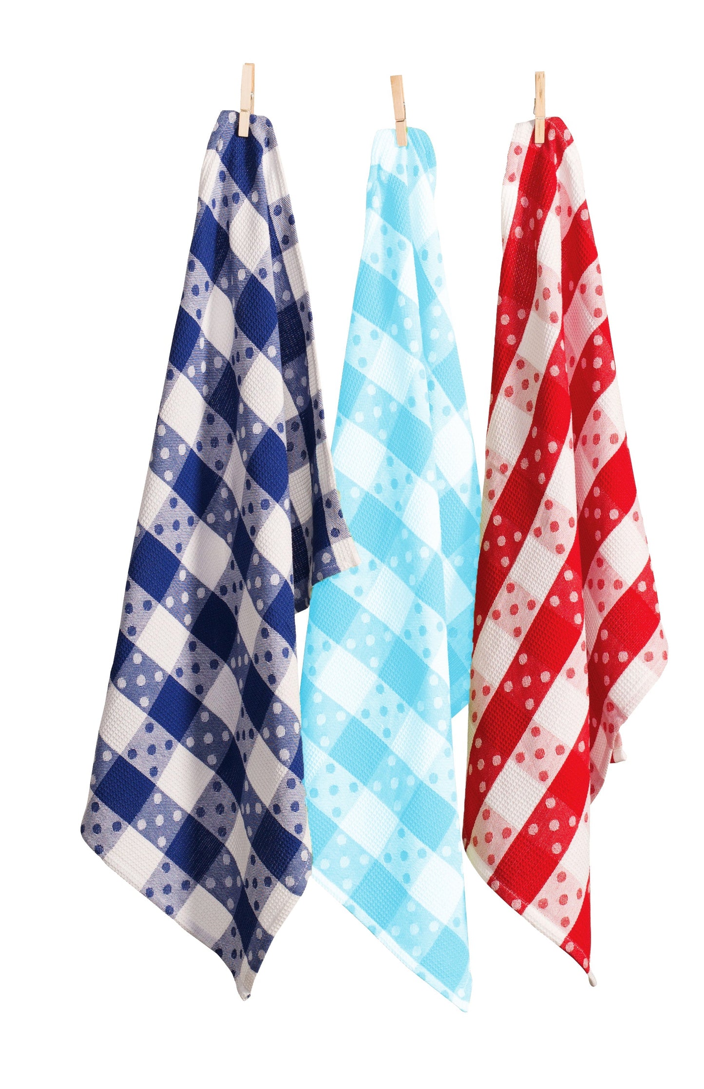 Polka Dots Tea Towels 100% Cotton - 3 piece set