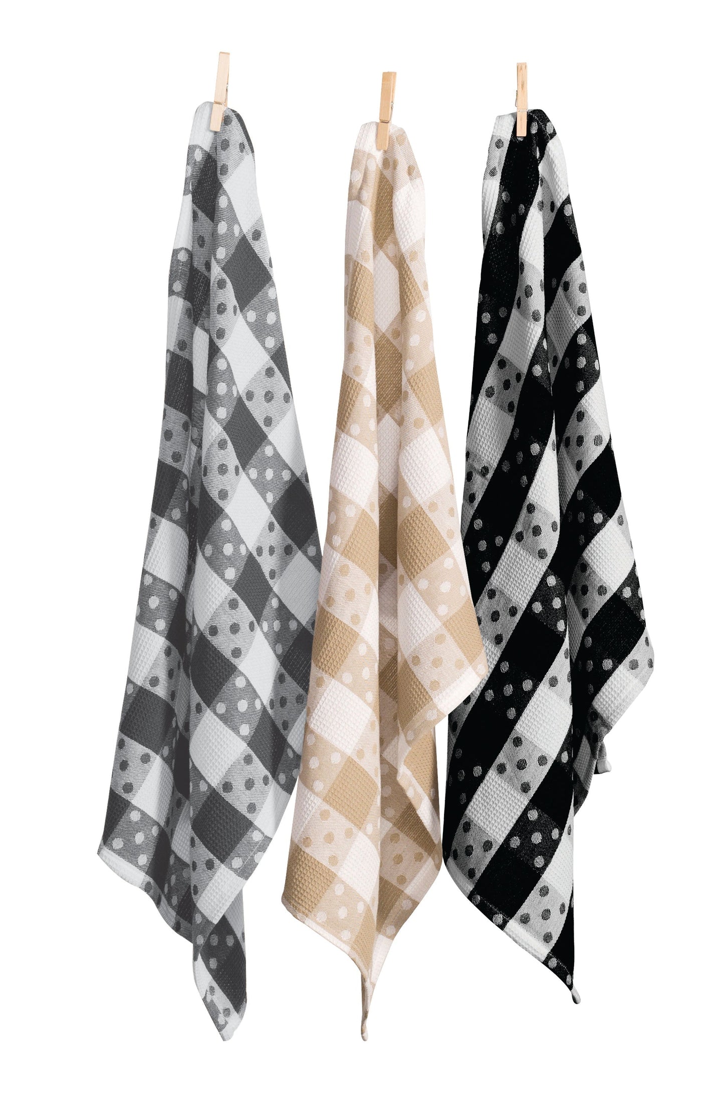 Polka Dots Tea Towels 100% Cotton - 3 piece set
