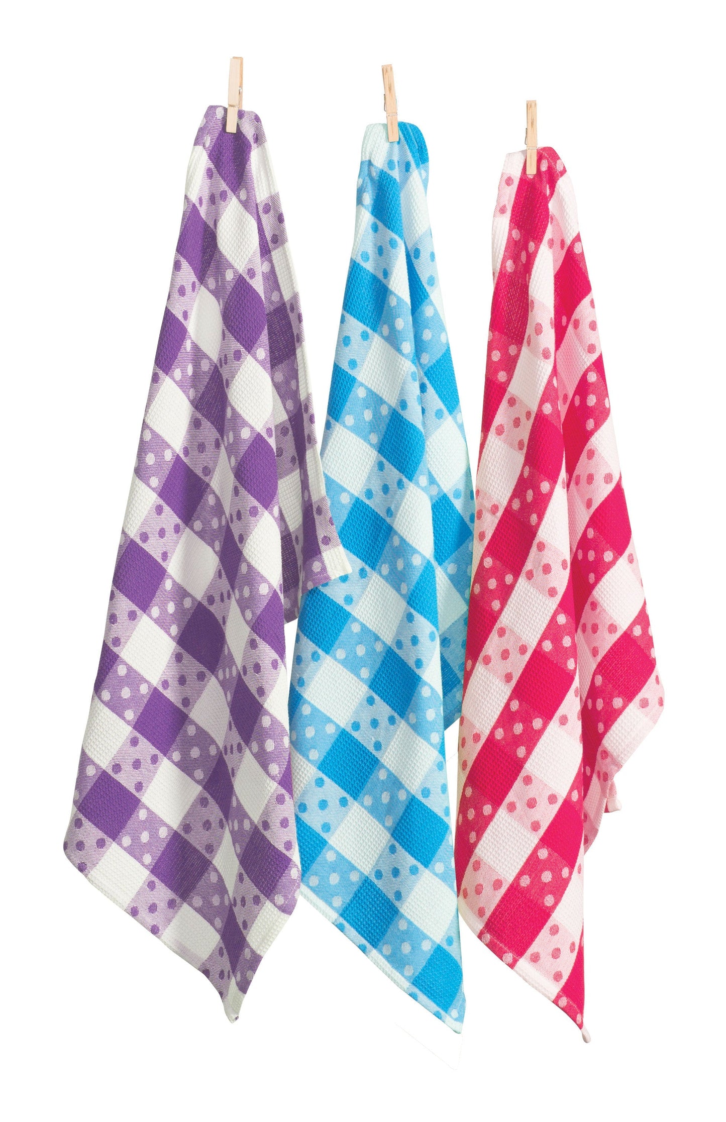 Polka Dots Tea Towels 100% Cotton - 3 piece set