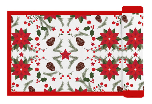 Rans Christmas Flowers Table Runner | Red | 33x180cm