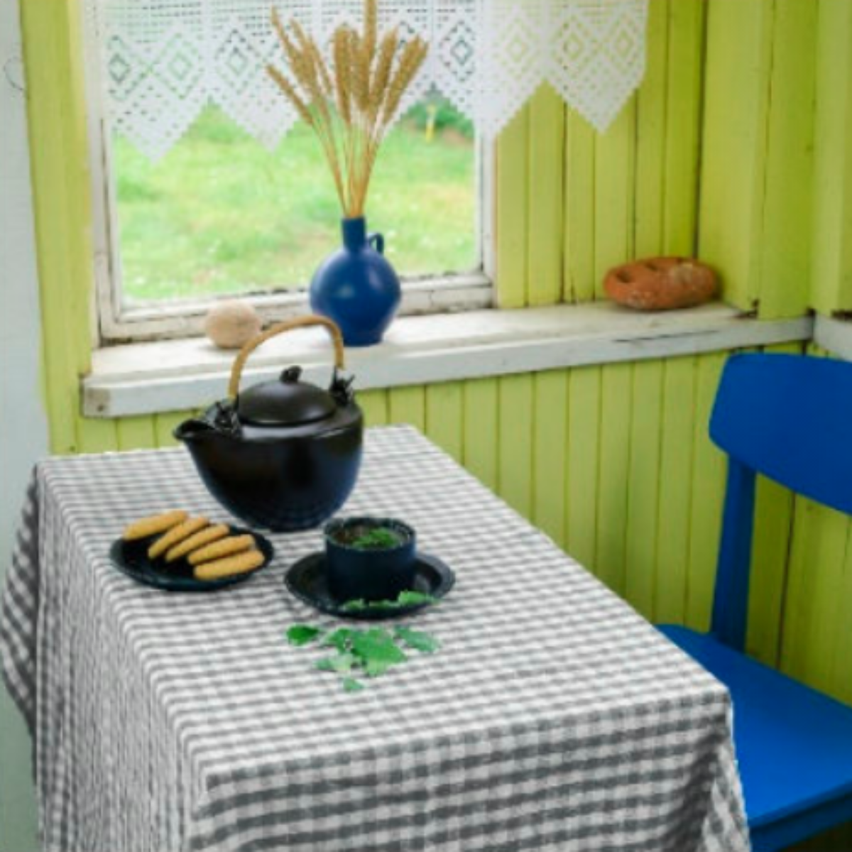 Rans Gingham Checked Tablecloths 5cm Hemming 100% Cotton