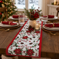 RANS Christmas Flowers Table Runner 33 x 180 cm – Red Festive Christmas Table Decoration