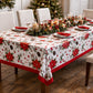 RANS Christmas Flowers Tablecloth 100% Cotton Red – Christmas Floral Table Cover