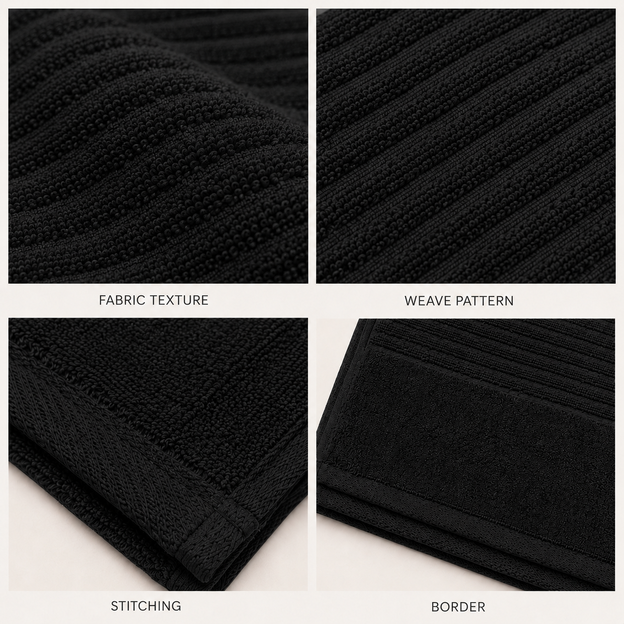 Royal Excellency Face Towel – Black – 100% Cotton | JENNY MCLEAN