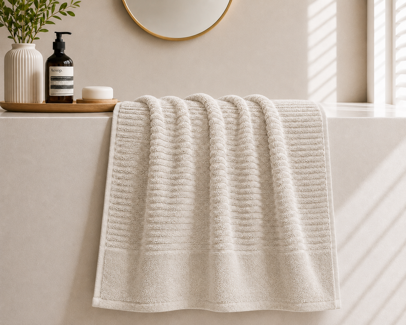 JENNY MCLEAN Royal Excellency 600 GSM 100% Cotton Bath Towel - Plaster