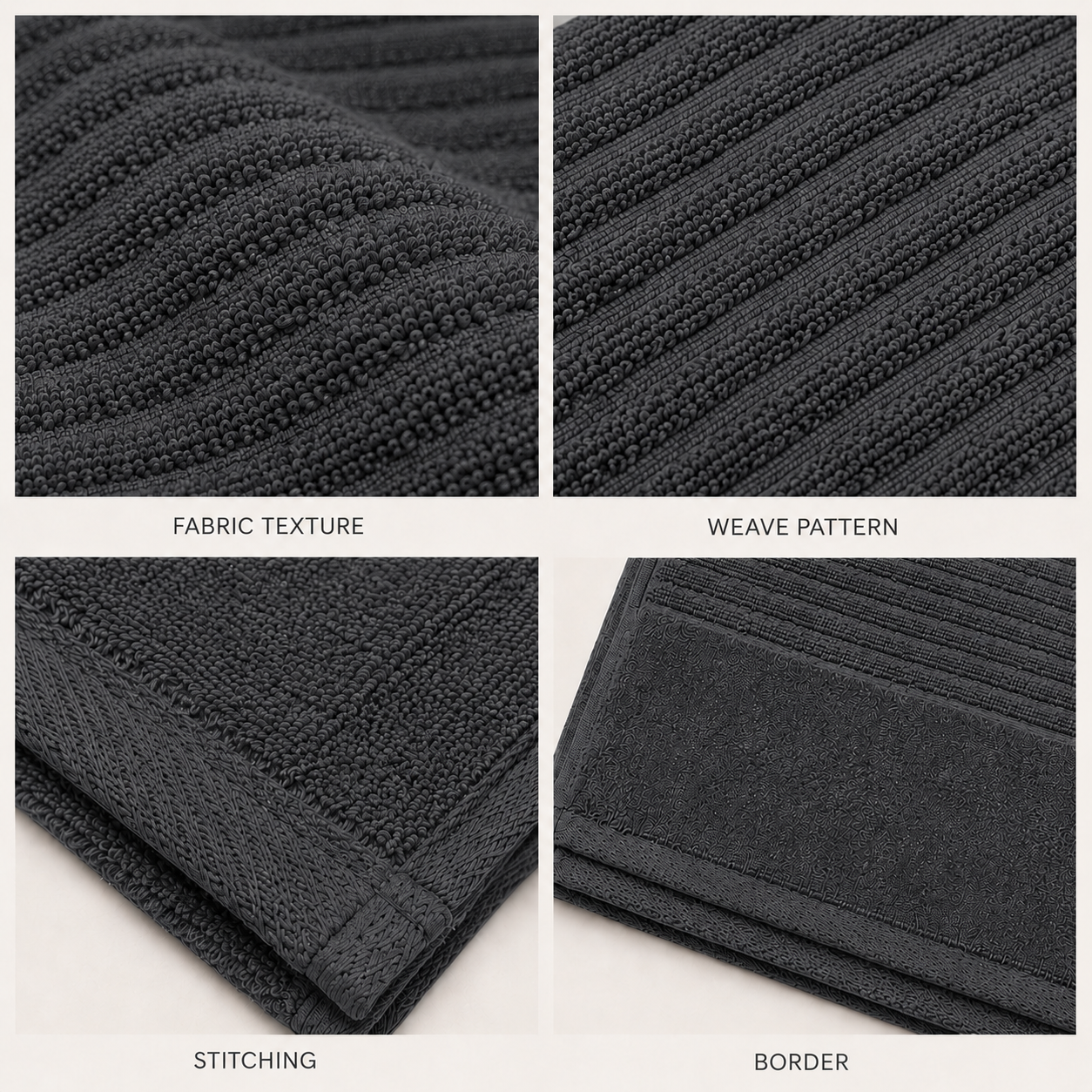 Royal Excellency Face Towel – Charcoal – 100% Cotton | JENNY MCLEAN