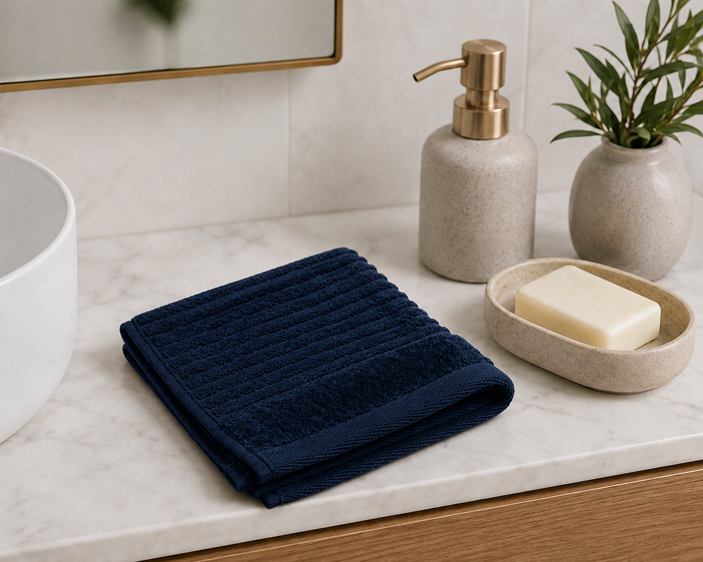 Royal Excellency Face Towel – Navy – 100% Cotton | JENNY MCLEAN