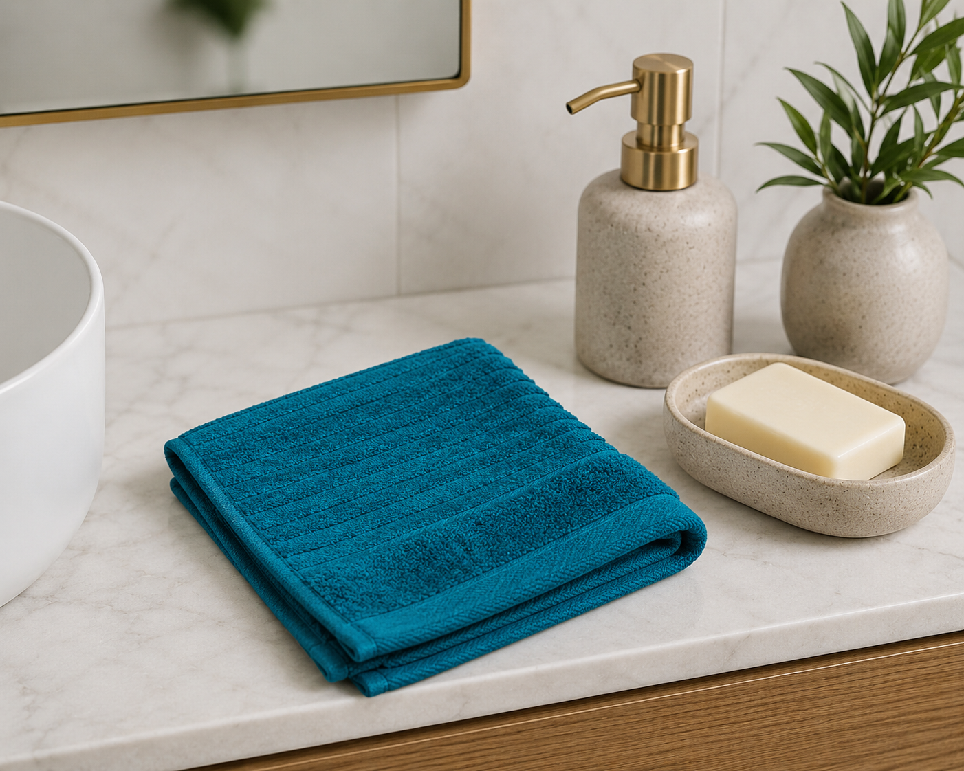 Royal Excellency Face Towel – Teal – 100% Cotton | JENNY MCLEAN