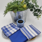RANS Madrid Stripe & Check Tea Towels | 3 piece set | Cobalt Blue