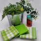 RANS Madrid Stripe & Check Tea Towels | 3 piece set | Lime Green
