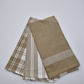 RANS Madrid Stripe & Check Tea Towels | 3 piece set | Taupe