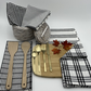 RANS Milan Tea Towels Check & Stripe Designs | 5 Piece Sets | BLACK
