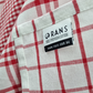 RANS Milan Tea Towels Check & Stripe Designs | 5 Piece Sets | RED