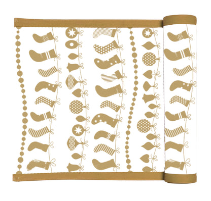 Christmas Santa Socks Table Runners - 33 x 180.